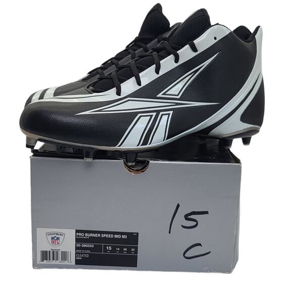 Reebok Pro Burner Speed Mid M3 NFL Football Cleats 20-280253 Men's 15 - Picture 7 of 9